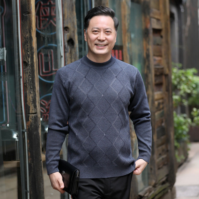 ニット セーター メンズ◆クルーネック秋服 冬服 紳士 メンズ プレゼント ゴルフ 誕生日 シニアファッション 敬老の日 クリスマス ギフト シニア 