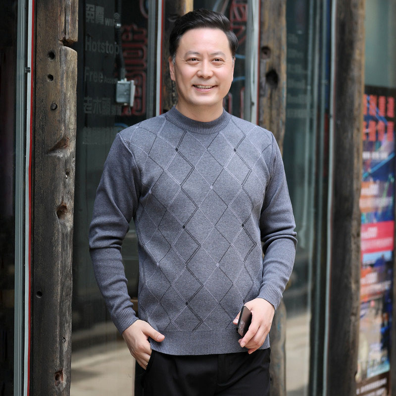 ニット セーター メンズ◆クルーネック秋服 冬服 紳士 メンズ プレゼント ゴルフ 誕生日 シニアファッション 敬老の日 クリスマス ギフト シニア 