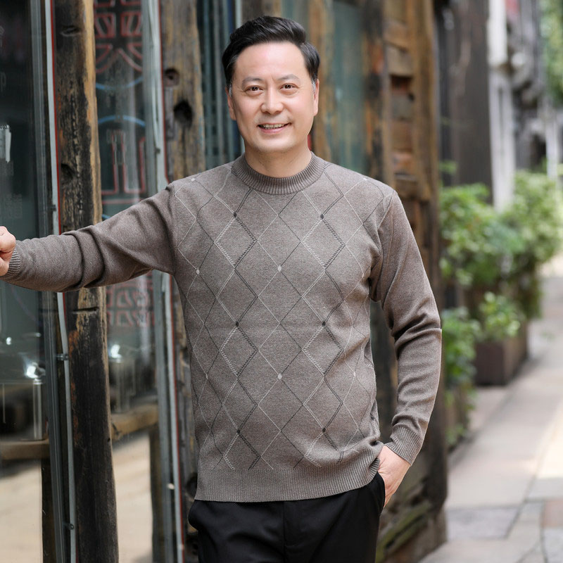 ニット セーター メンズ◆クルーネック秋服 冬服 紳士 メンズ プレゼント ゴルフ 誕生日 シニアファッション 敬老の日 クリスマス ギフト シニア 