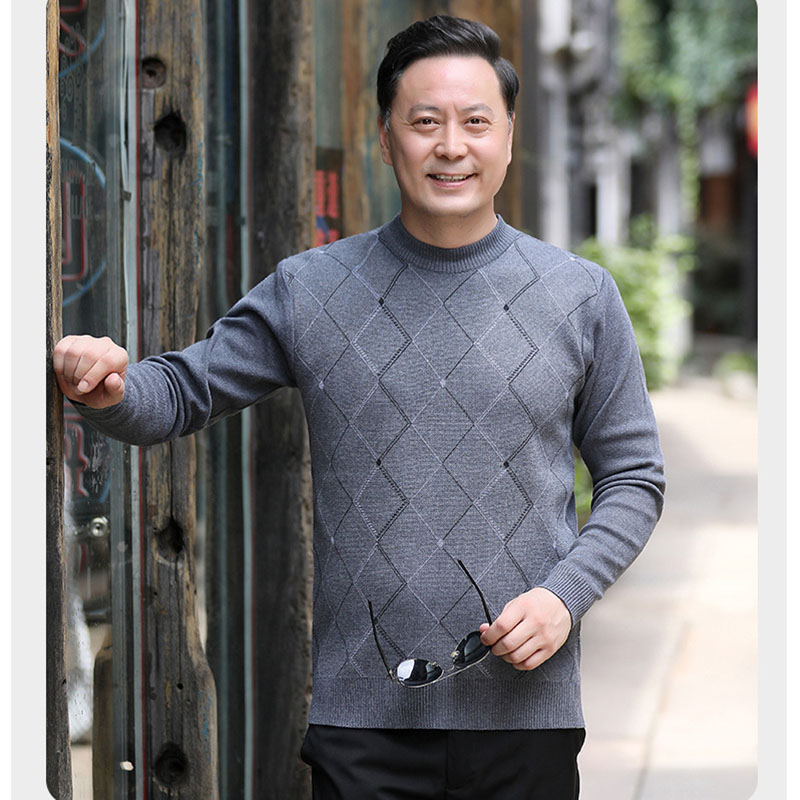ニット セーター メンズ◆クルーネック秋服 冬服 紳士 メンズ プレゼント ゴルフ 誕生日 シニアファッション 敬老の日 クリスマス ギフト シニア 