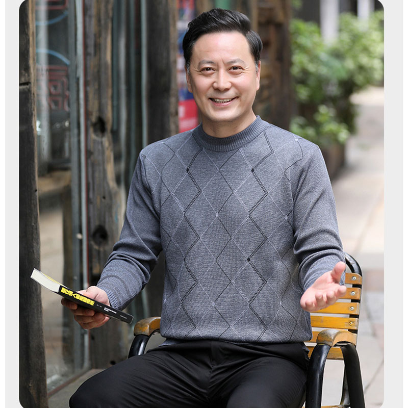 ニット セーター メンズ◆クルーネック秋服 冬服 紳士 メンズ プレゼント ゴルフ 誕生日 シニアファッション 敬老の日 クリスマス ギフト シニア 