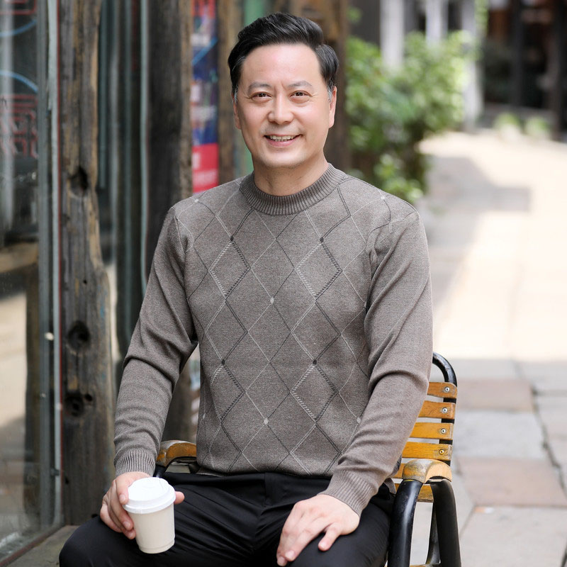 ニット セーター メンズ◆クルーネック秋服 冬服 紳士 メンズ プレゼント ゴルフ 誕生日 シニアファッション 敬老の日 クリスマス ギフト シニア 