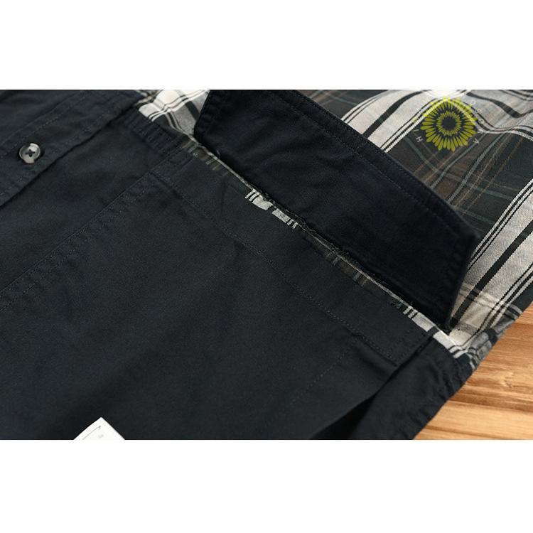 シャツ メンズ チェックシャツ カジュアルシャツ 切り替え 綿 冬 ファッション トップス 長袖 秋 