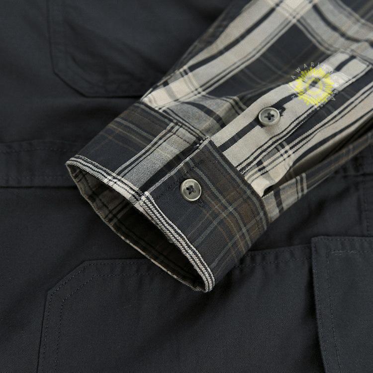 シャツ メンズ チェックシャツ カジュアルシャツ 切り替え 綿 冬 ファッション トップス 長袖 秋 