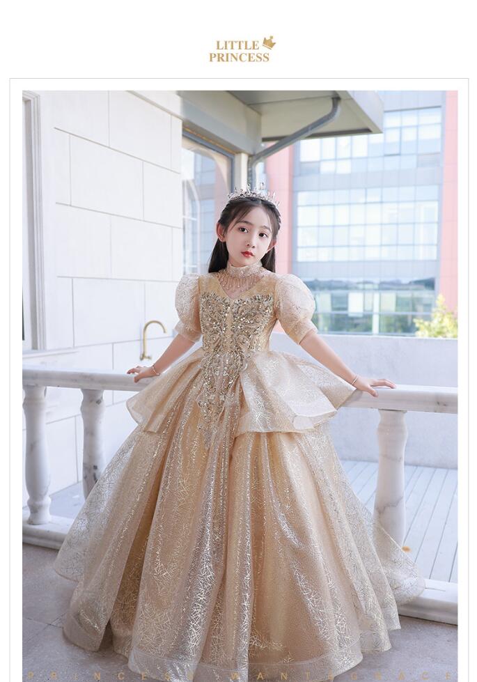 ピアノ発表会 子供ドレス 女の子の誕生日 プリンセスドレス スパン素敵 キレイめ 発表会ドレス ジュニア服 演出服 キッズドレス 女児ドレス 