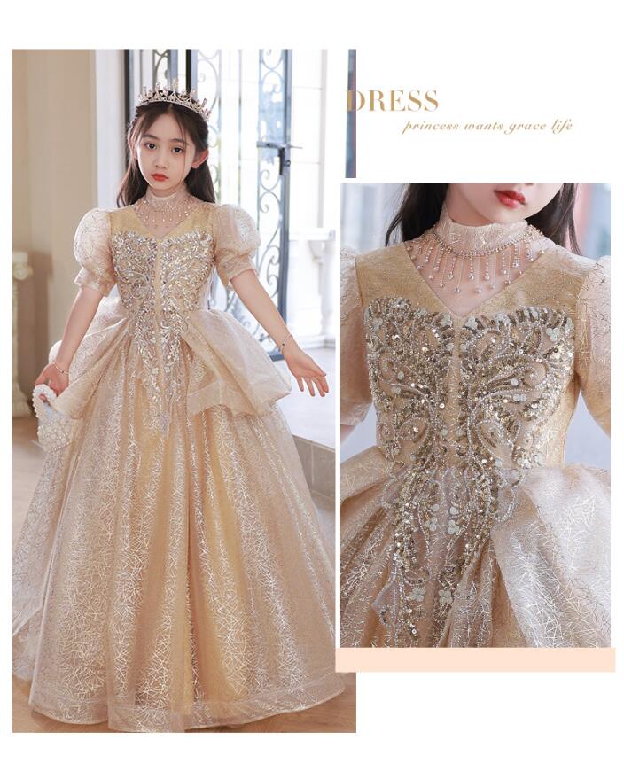 ピアノ発表会 子供ドレス 女の子の誕生日 プリンセスドレス スパン素敵 キレイめ 発表会ドレス ジュニア服 演出服 キッズドレス 女児ドレス 