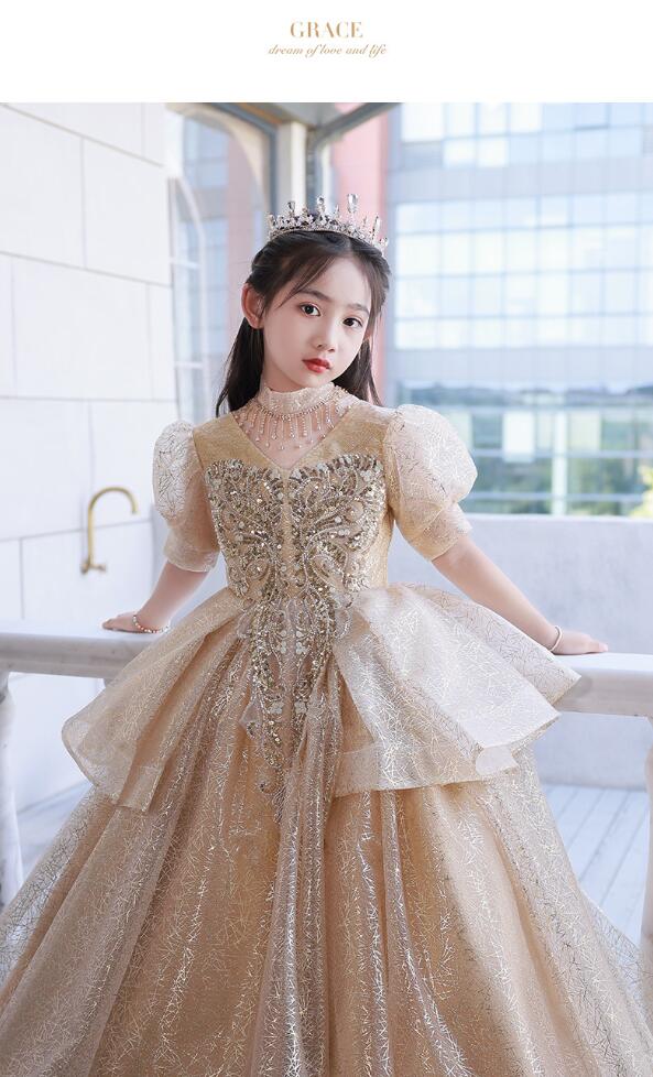 ピアノ発表会 子供ドレス 女の子の誕生日 プリンセスドレス スパン素敵 キレイめ 発表会ドレス ジュニア服 演出服 キッズドレス 女児ドレス 