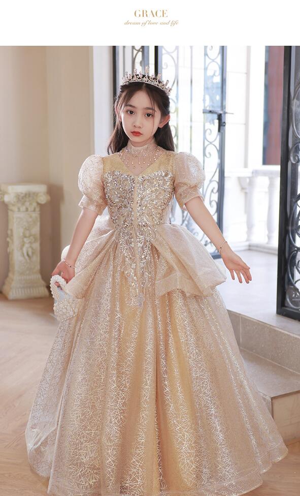 ピアノ発表会 子供ドレス 女の子の誕生日 プリンセスドレス スパン素敵 キレイめ 発表会ドレス ジュニア服 演出服 キッズドレス 女児ドレス 