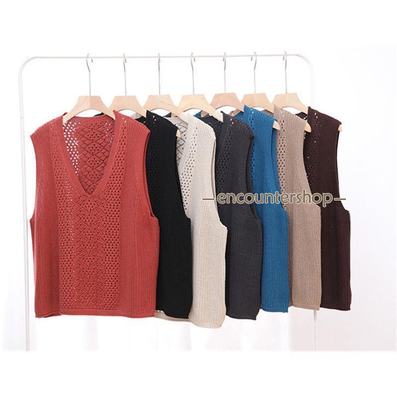 ニットベスト レディース チョッキ トップス Vネック ベスト 重ね着 おしゃれ カジュアル 薄手 ノースリーブ セーター 秋コーデ ゆったり 無地 