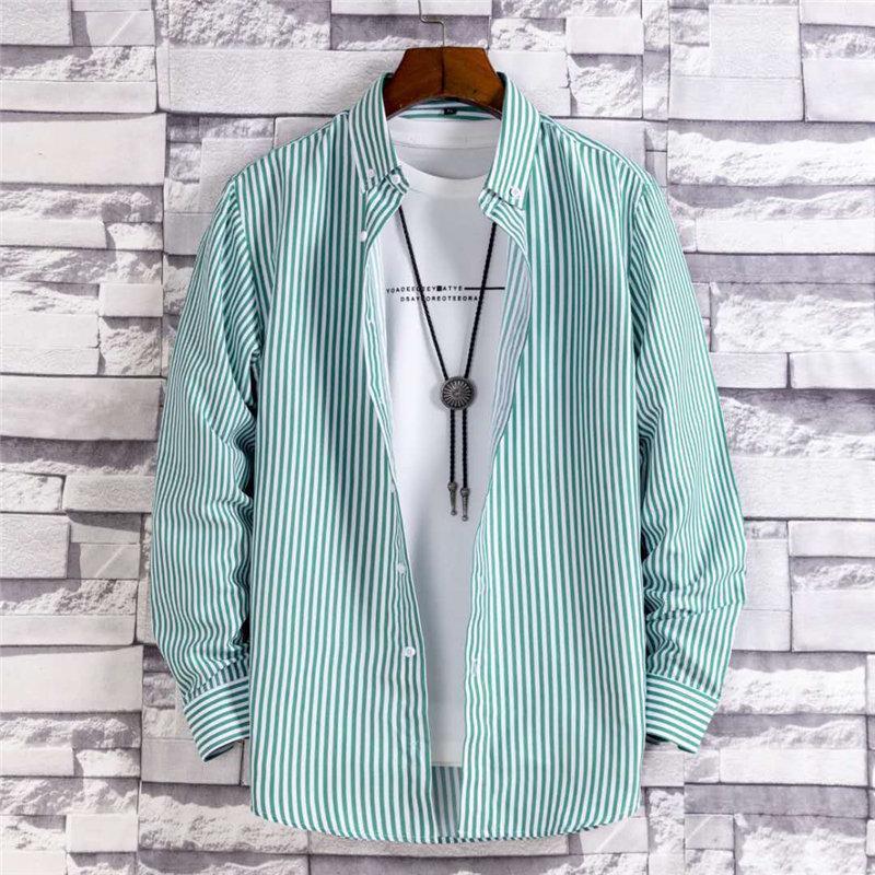 長袖シャツ メンズ ボタンダウン ボーダー柄 おしゃれ カカジュアルシャツ 大きいサイズ ワイシャツ アメカジ 白シャツ フォーマル 