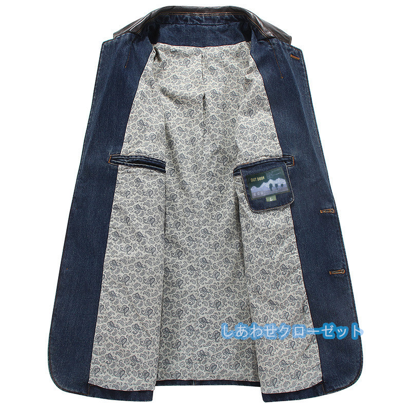 テーラードジャケット メンズ おしゃれ ブレザージャケット デニムジャケット カジュアルスーツ 通勤 ビジネススーツ 春秋冬 フォマールスーツアウター 