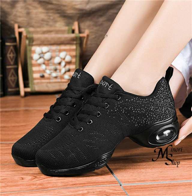 ダンススニーカー レディース ローカット 厚底スニーカー ダンスジャズ練習美脚 軽量 快適な履き心地 女性靴 