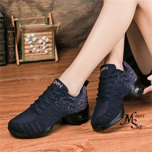 ダンススニーカー レディース ローカット 厚底スニーカー ダンスジャズ練習美脚 軽量 快適な履き心地 女性靴 