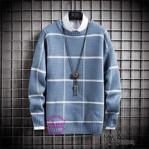 ニットセーター メンズ クールネック 切り替え セーター ボーダー柄 アウター カジュアル 秋服 通勤 新作 秋服 