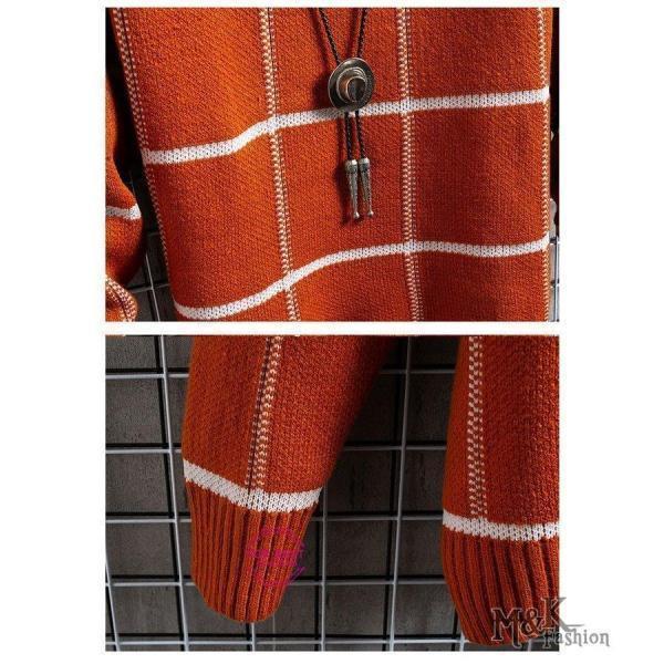 ニットセーター メンズ クールネック 切り替え セーター ボーダー柄 アウター カジュアル 秋服 通勤 新作 秋服 