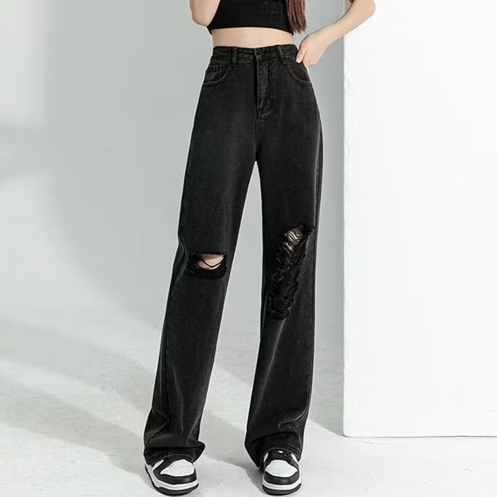 カットダメージ デニムパンツ ストリート  