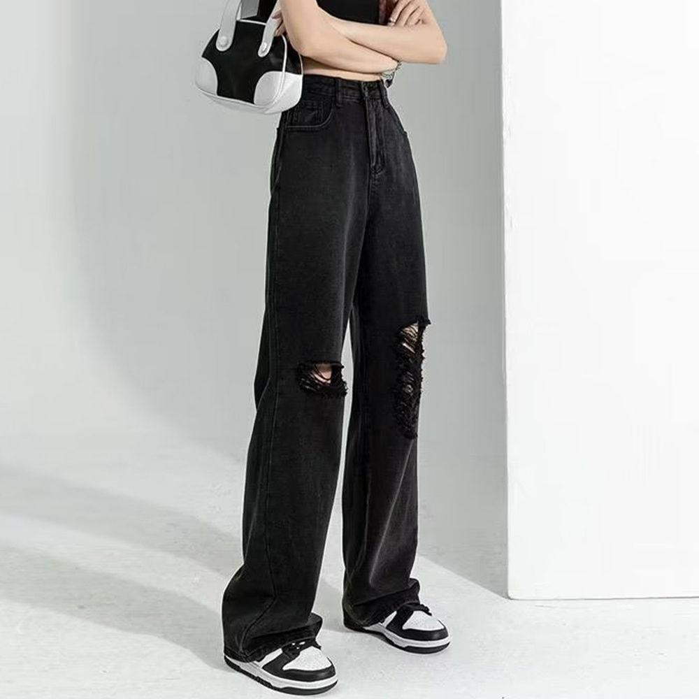 カットダメージ デニムパンツ ストリート  