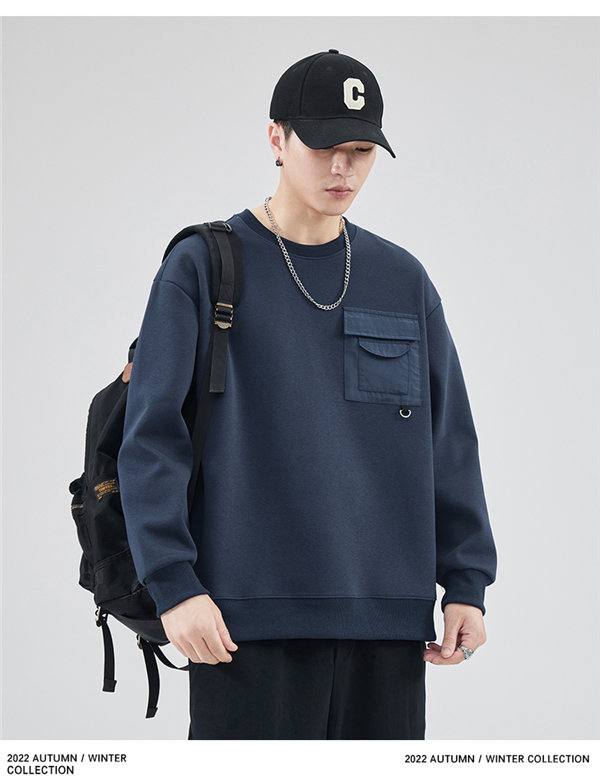 トレーナー メンズ 長袖 プルオーバー スウェットポケット付き 秋服トレーナー 春秋 クルーネック 大きいサイズ 韓国ファッション 秋服 送料無料 