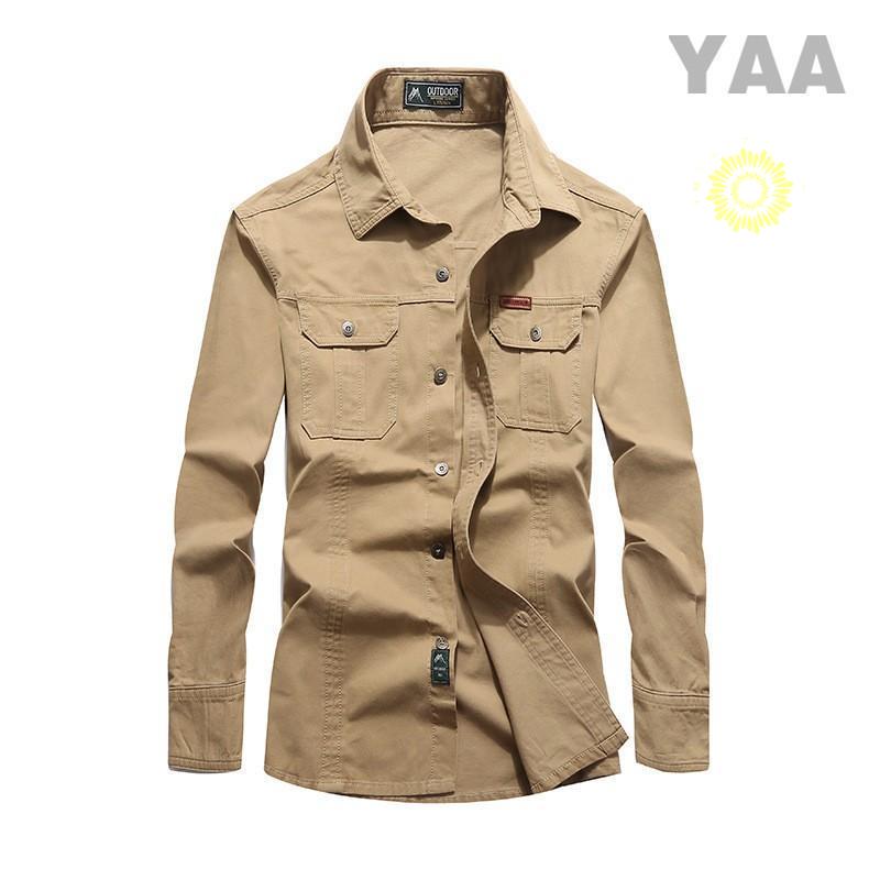 メンズ 長袖 ミリタリーシャツ ワークシャツ ミリタカジュアルシャツ アウトドア 登山ウェア 夏 