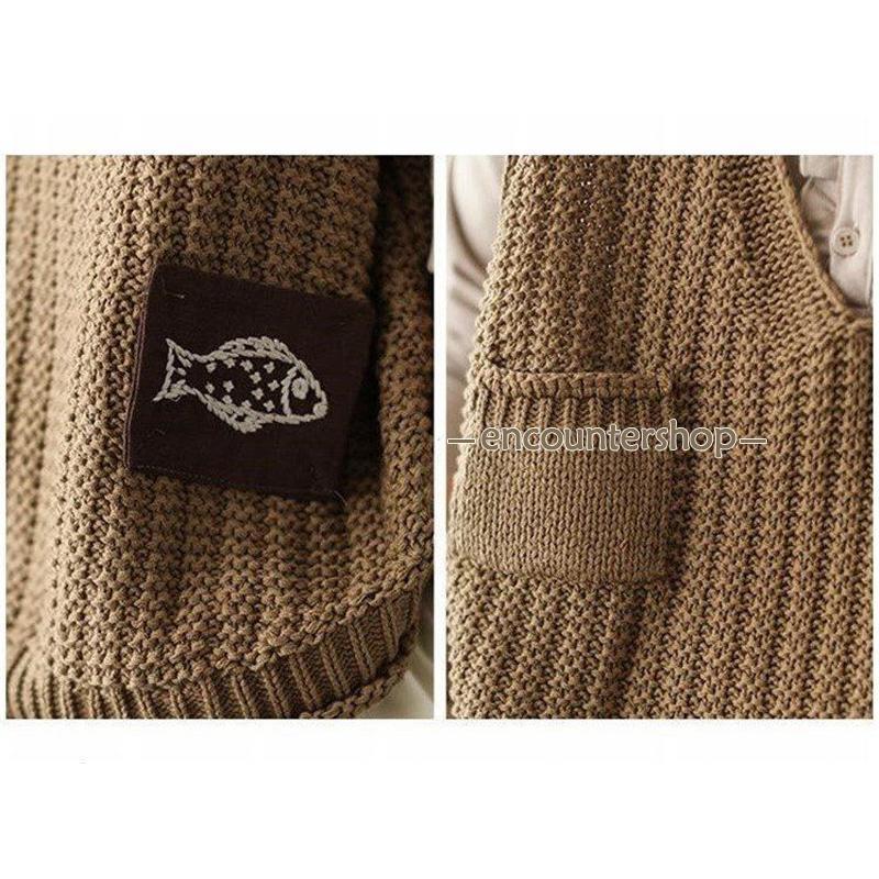 ニットベスト レディース チョッキ トップス 刺繍 Vネック おしゃれ カジュアル ノースリーブ ゆったり セーター 重ね着 ベスト 秋コーデ 薄手 