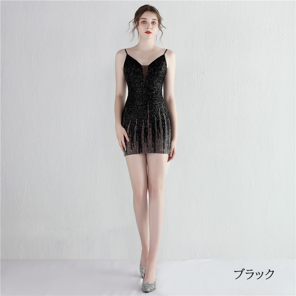 カラードレス 袖なし ミニドレス パーティードレス 結婚式 二次会 フォーマルドレス ワンピース ミディアムドレス スパンファスナー 発表会 演出 演奏会 