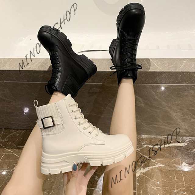 ショートブーツ マーティンブーツ レディース 靴 厚底 ワークブーツ 通学靴 通勤靴 エンジニアブーツ ブーツ 韓国 軽量 美脚 お 