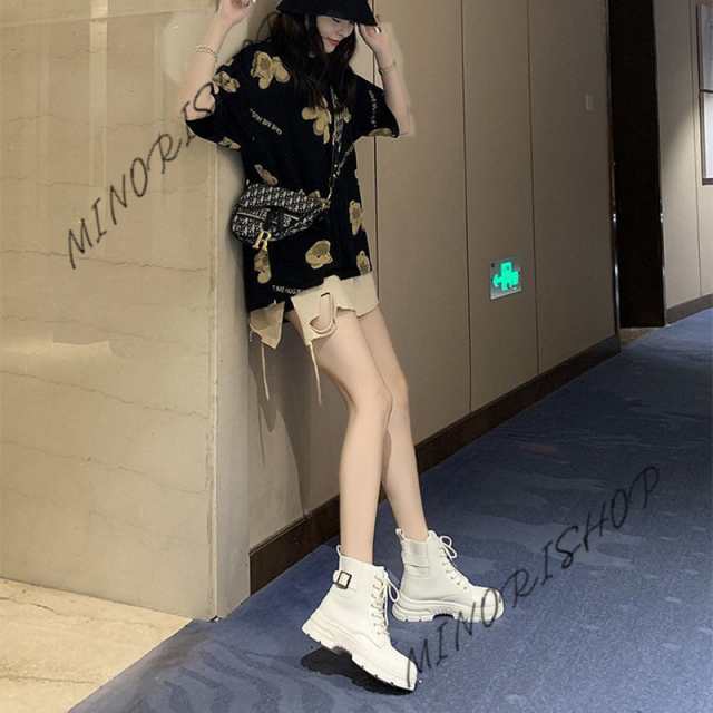 ショートブーツ マーティンブーツ レディース 靴 厚底 ワークブーツ 通学靴 通勤靴 エンジニアブーツ ブーツ 韓国 軽量 美脚 お 