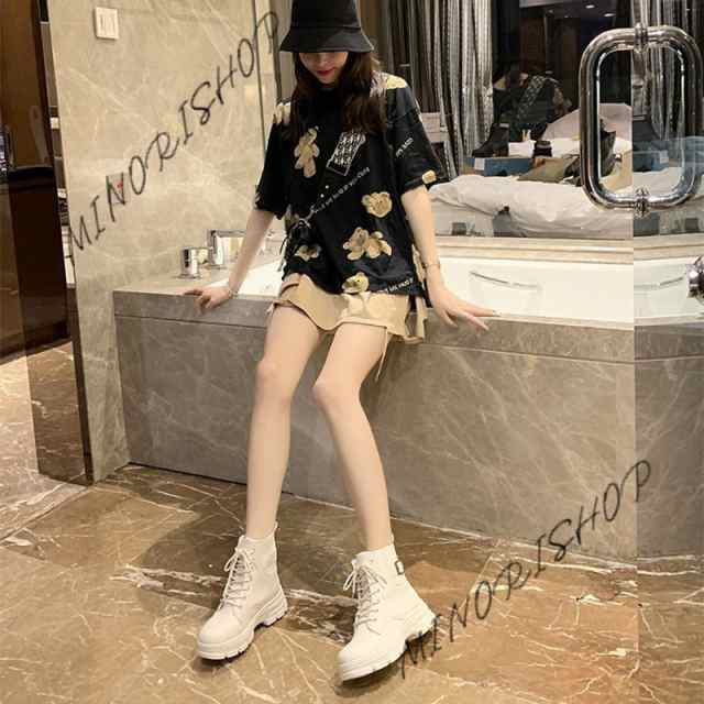 ショートブーツ マーティンブーツ レディース 靴 厚底 ワークブーツ 通学靴 通勤靴 エンジニアブーツ ブーツ 韓国 軽量 美脚 お 