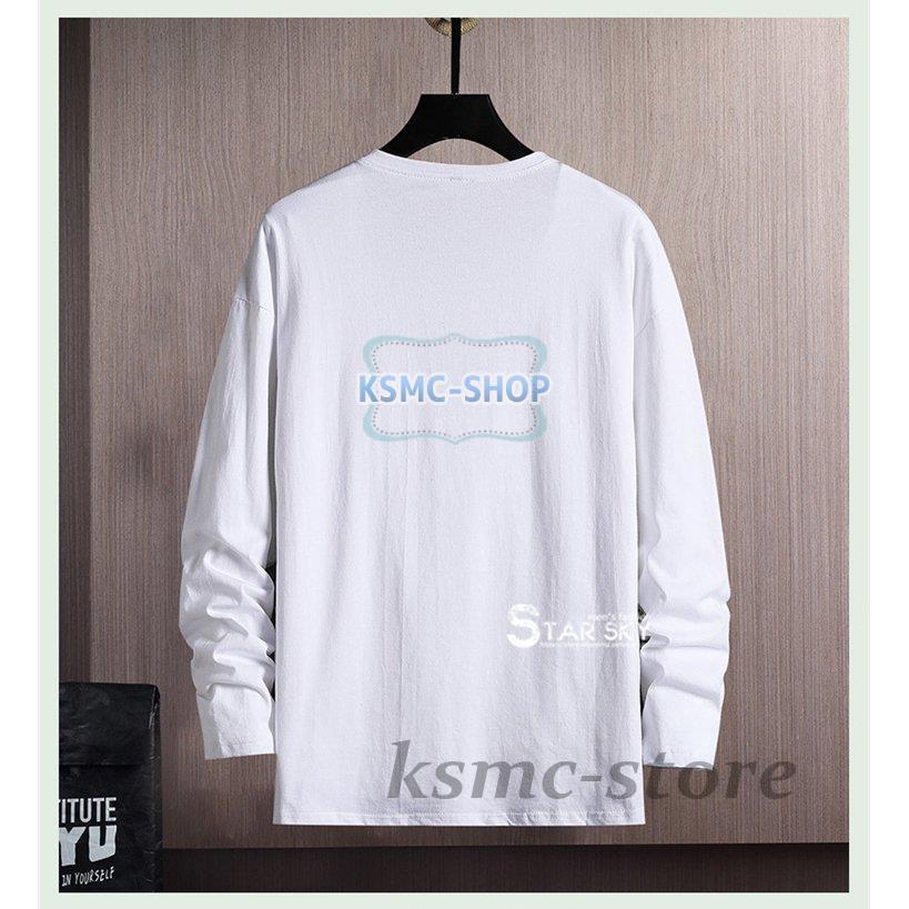 長袖 Tシャツ メンズ 綿100% ロングTシャツ クルーネック 英字 ウェア コットン100% ロングTシャツ 薄手 メンズ長袖Tシャツメンズ シンプル 