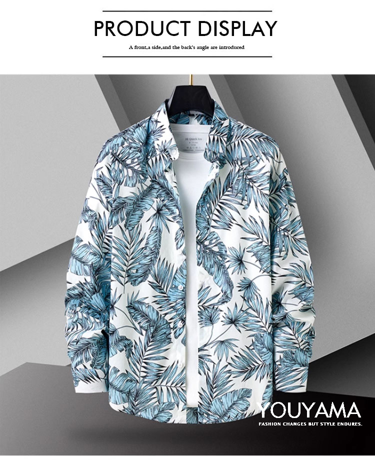 長袖シャツ メンズ 花柄シャツ 夏 カジュアルシャツ シャツ トップス 紳士用 スリム 新作 メンズ 送料無料 カジュアル 