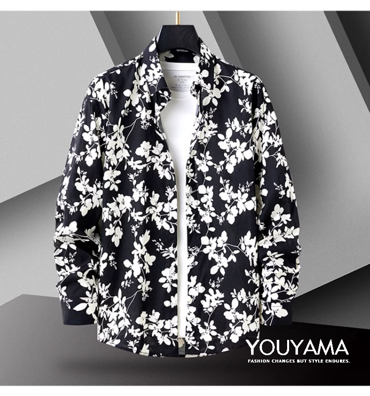 長袖シャツ メンズ 花柄シャツ 夏 カジュアルシャツ シャツ トップス 紳士用 スリム 新作 メンズ 送料無料 カジュアル 