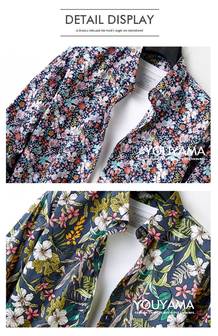 長袖シャツ メンズ 花柄シャツ 夏 カジュアルシャツ シャツ トップス 紳士用 スリム 新作 メンズ 送料無料 カジュアル 
