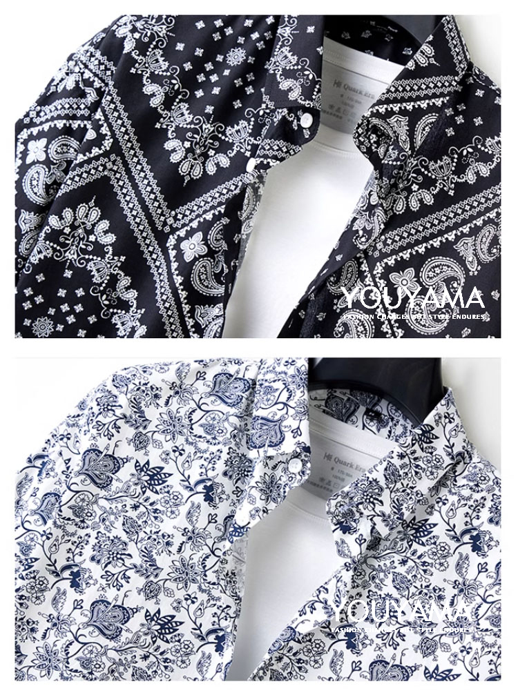 長袖シャツ メンズ 花柄シャツ 夏 カジュアルシャツ シャツ トップス 紳士用 スリム 新作 メンズ 送料無料 カジュアル 