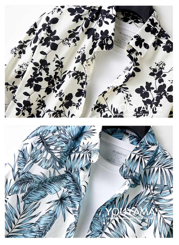 長袖シャツ メンズ 花柄シャツ 夏 カジュアルシャツ シャツ トップス 紳士用 スリム 新作 メンズ 送料無料 カジュアル 