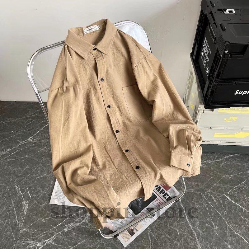 綿麻シャツ男長袖ゆったりカジュアル春秋薄手リネンコート男のトレンド服カップルシャツ寸  