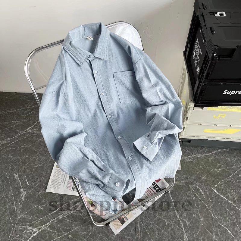 綿麻シャツ男長袖ゆったりカジュアル春秋薄手リネンコート男のトレンド服カップルシャツ寸  