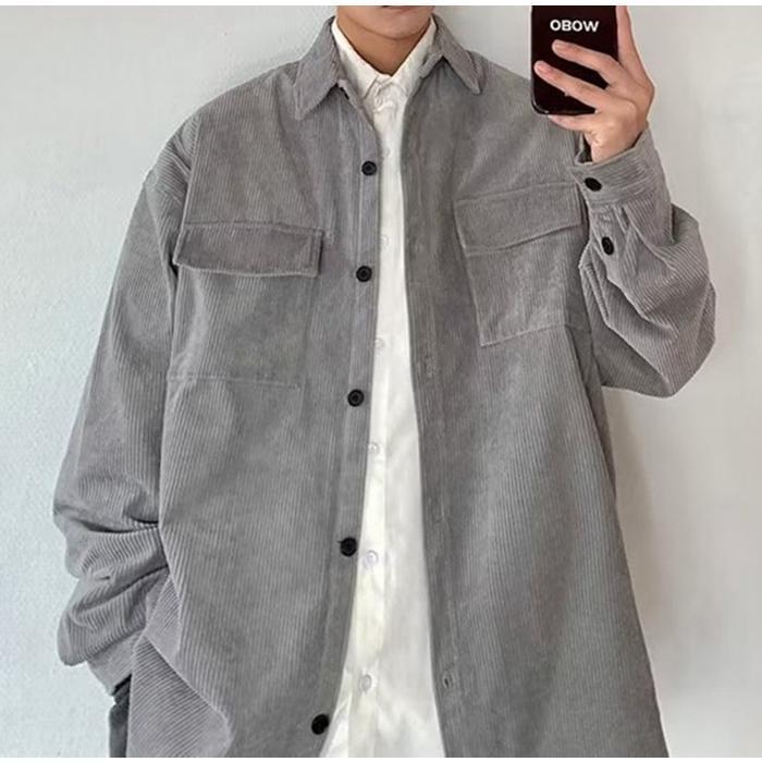 シャツ メンズシャツ 長袖シャツ メンズ コーデュロイ コール天 羽織り カジュアルシャツ トップス シンプル アウター カジュアル 