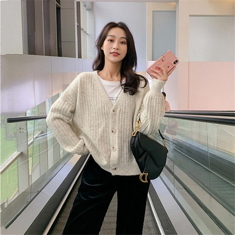 超。 カーディガン レディース ニット セーター Vネック 羽織 ゆったり 長袖 上品 おしゃれ カジュアル 洗える 秋 春 伸縮性 超目玉 ゆる 