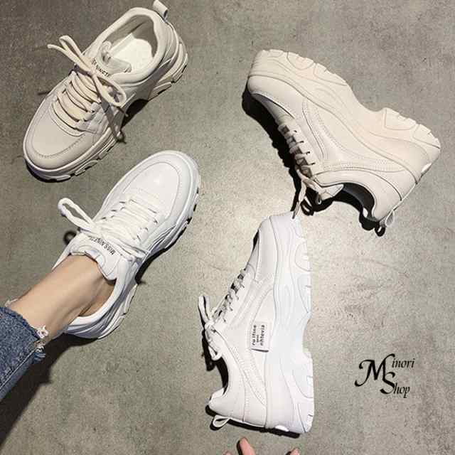 裏起毛あり なし スニーカー レディース 厚底 韓国 秋冬 ダッドスニーカー 白 靴 