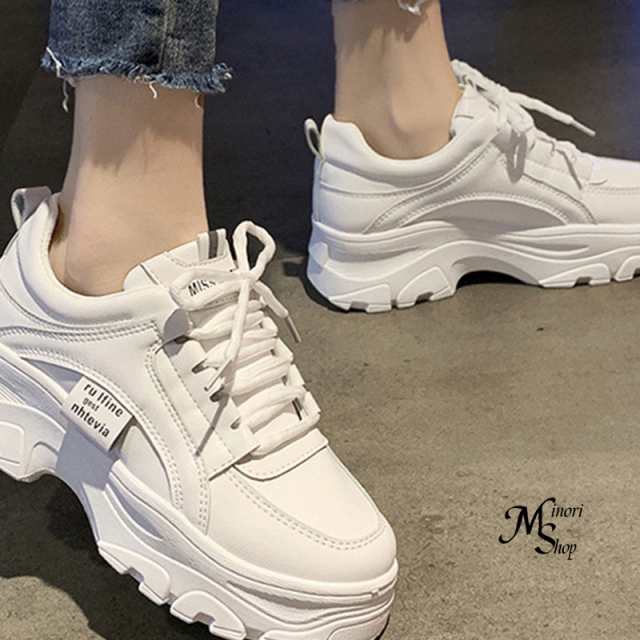 裏起毛あり なし スニーカー レディース 厚底 韓国 秋冬 ダッドスニーカー 白 靴 