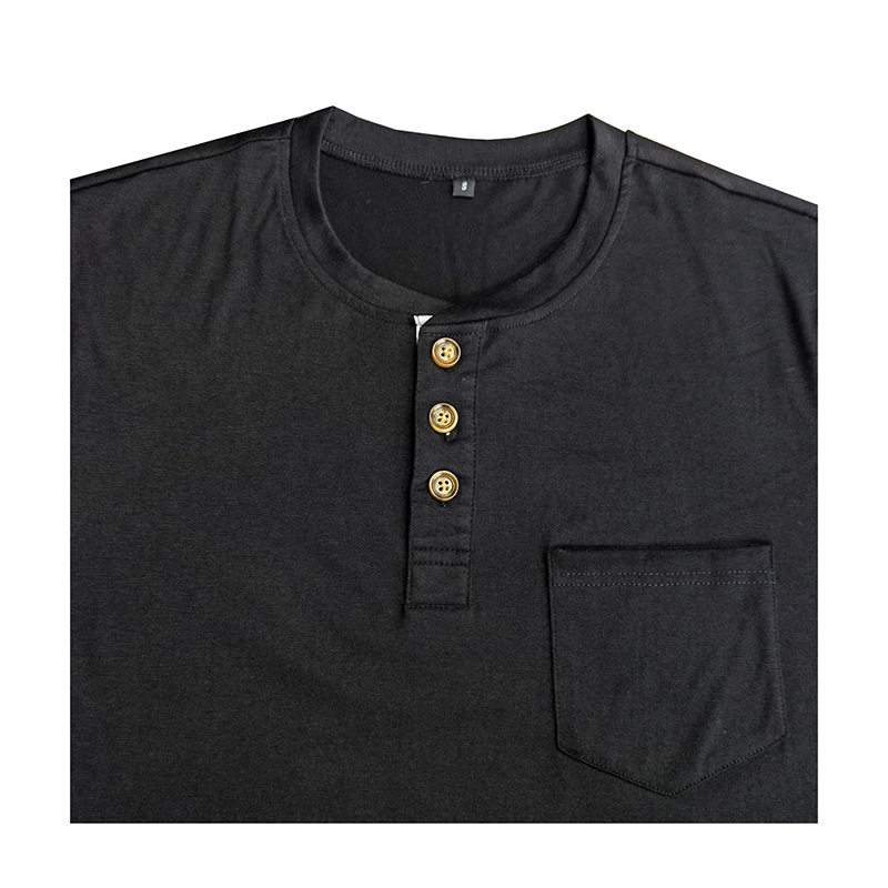 Tシャツ メンズ 長袖 ロンT ポケット付き 白T 長袖Tシャツ インナー トップス ヘンリーネックTシャツ カットソー ストレッチ 