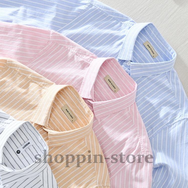 ストライプシャツ メンズ シャツ 100%綿 カジュアルシャツ 長袖シャツ ビジネスシャツ トップス 通勤 