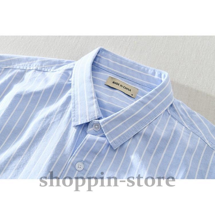 ストライプシャツ メンズ シャツ 100%綿 カジュアルシャツ 長袖シャツ ビジネスシャツ トップス 通勤 