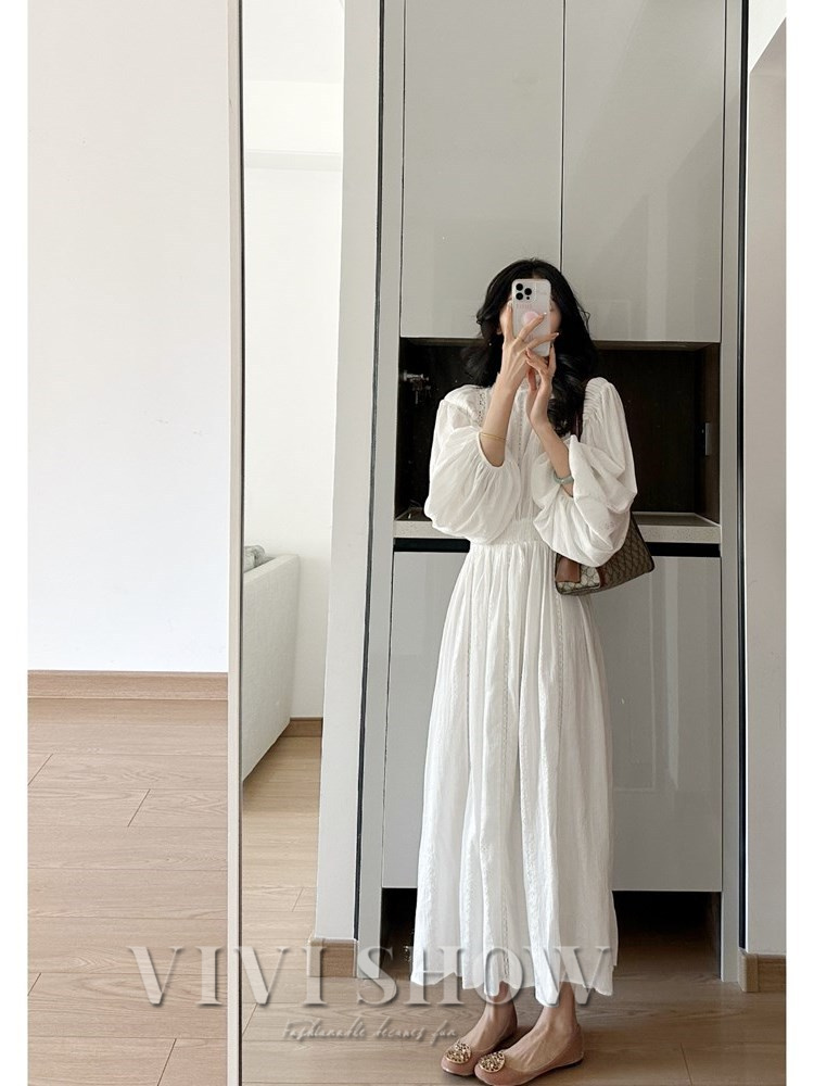 レディース 長袖 ワンピース ワンピ 大人 ロング丈 お出かけ シンプル ゆったり おしゃれ あわせやすい 着やすい カジュアル 