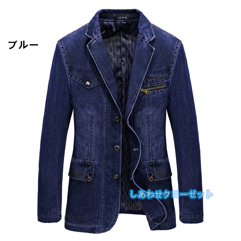テーラードジャケット メンズ おしゃれ ブレザージャケット デニムジャケット カジュアルスーツ 通勤 春秋冬 フォマールスーツアウター ビジネススーツ 
