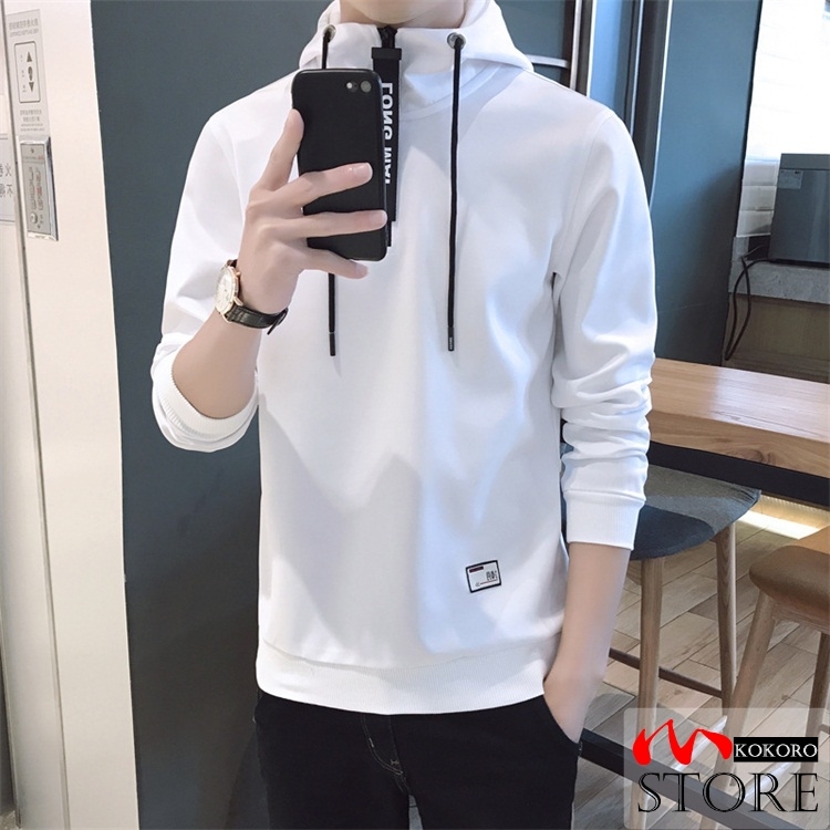 メンズ 長袖 パーカ ハーフジップ プルオーバーフード付き 細身 スリム 秋物 カジュアル 新作 秋服 