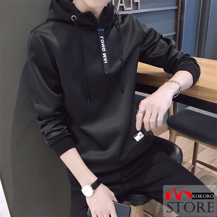 メンズ 長袖 パーカ ハーフジップ プルオーバーフード付き 細身 スリム 秋物 カジュアル 新作 秋服 