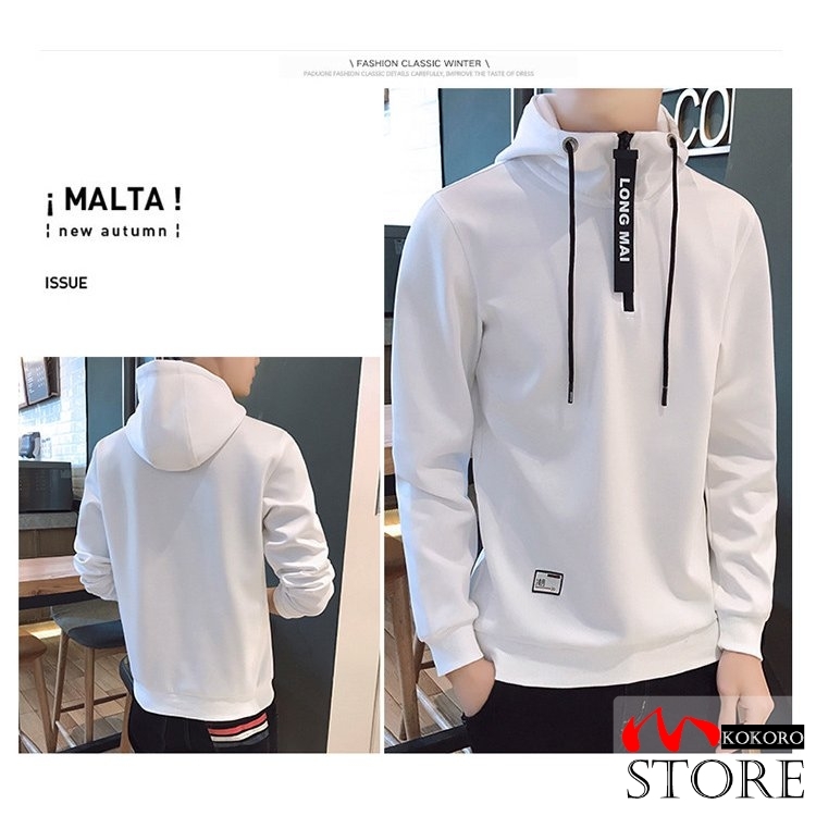メンズ 長袖 パーカ ハーフジップ プルオーバーフード付き 細身 スリム 秋物 カジュアル 新作 秋服 