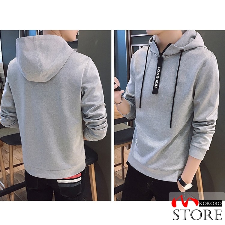 メンズ 長袖 パーカ ハーフジップ プルオーバーフード付き 細身 スリム 秋物 カジュアル 新作 秋服 