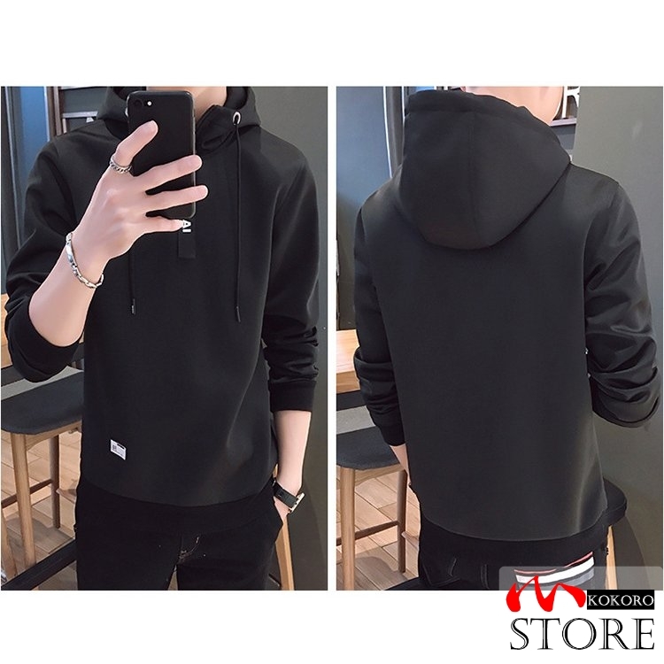 メンズ 長袖 パーカ ハーフジップ プルオーバーフード付き 細身 スリム 秋物 カジュアル 新作 秋服 